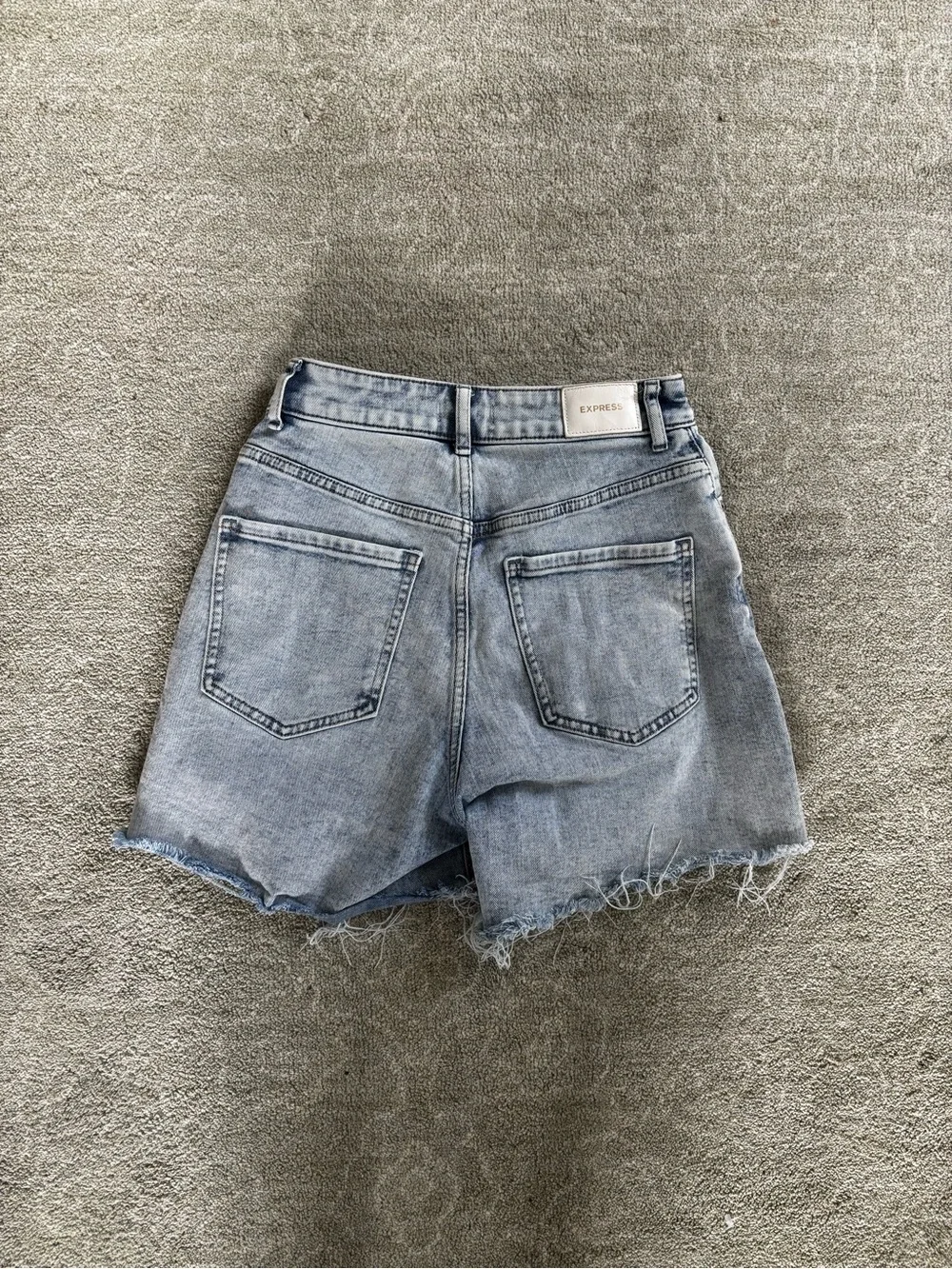 Express Curvy Midi High-Rise Jean Shorts